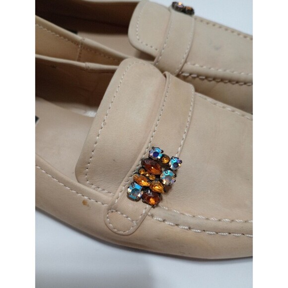 AJ VALENCI Women's Rhinestone  Leather Loafers Flats Shoes Size 8.5 W - Picture 6 of 10